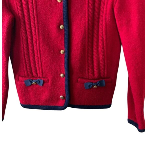 Carroll Reed Cardigan Sweater Womens 6 Long Sleeve Button Wool Preppy Feminine - Picture 6 of 7